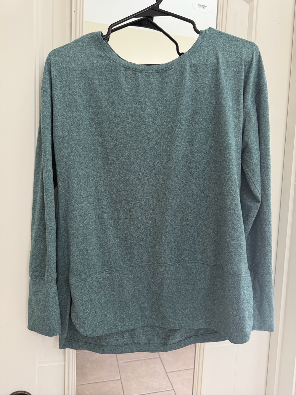 Apana Relaxed Long-Sleeve Crewneck Sweatshirt in Teal Green